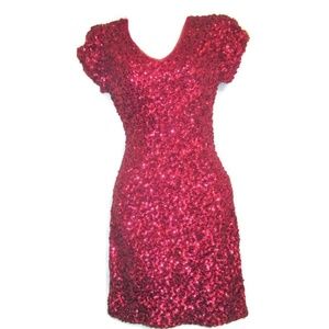 pink sequin mini dress size small 4 6